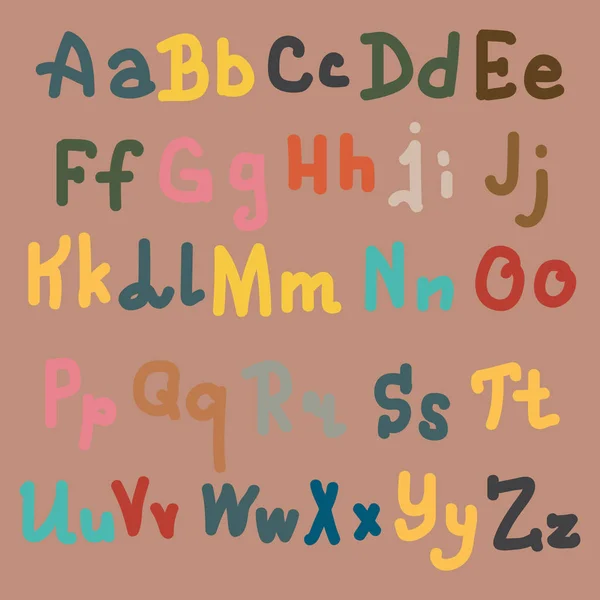 手描きのアルファベット 文字を描画するブラシ 手レタリングとデザインのロゴとポスター 招待状 カードのカスタム文字体裁 — ストックベクタ