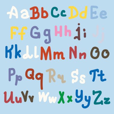 Elle çizilmiş alfabe. Boyalı harfleri fırça. El yazı ve özel tipografi tasarımları logo ve afiş, davetiye ve kartları için