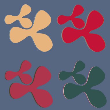 Yeni vektör uyarıları sıçraması ve BLOB'lar parlak renkli boya arka plan üzerinde izole.