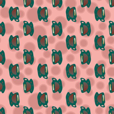 Bardak kahve veya çay arka plan seamless modeli üzerinde noktalı.