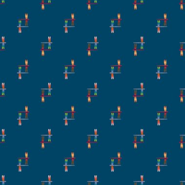 Dekoratif renkli seamless modeli ile şirin yusufçuk