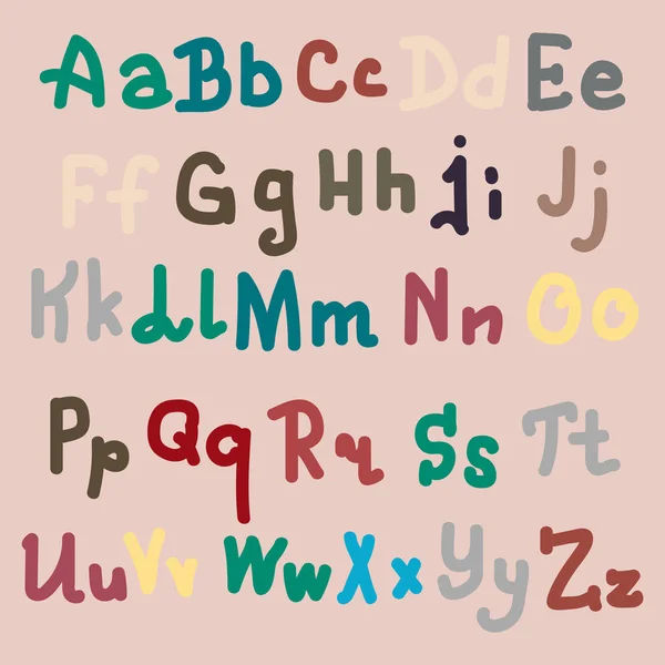 Alphabet Dessiné Main Brosse Les Lettres Peintes Lettrage Main Typographie — Image vectorielle