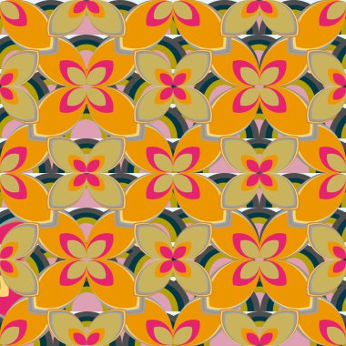 Yeni basit soyut geometrik seamless modeli ile arka plan için çiçekler