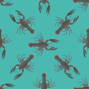 Yaz arka plan ıstakoz, vektör çizim ile 