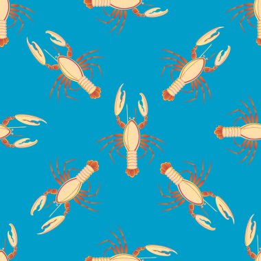 Yaz arka plan ıstakoz, vektör çizim ile 