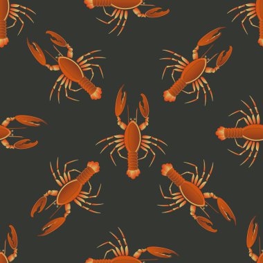 Yaz arka plan ıstakoz, vektör çizim ile 