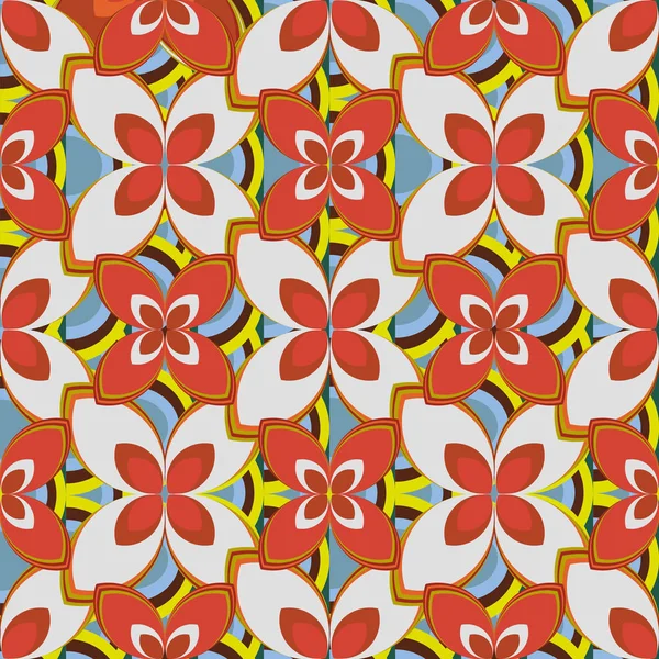 Nouveau Motif Géométrique Abstrait Simple Sans Couture Avec Des Fleurs — Image vectorielle