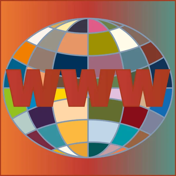 Globe Www Référencement Développement Navigateur Symbole — Image vectorielle