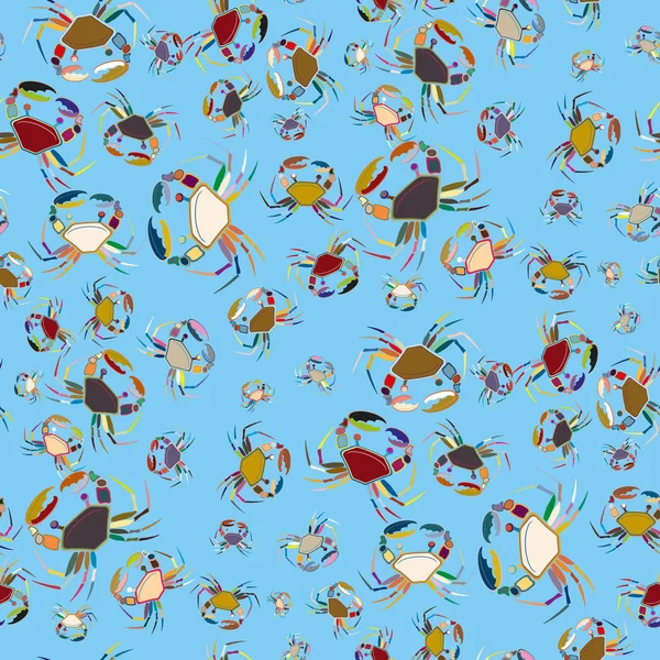 Yengeç ile renkli seamless modeli. çok renkli çizimi