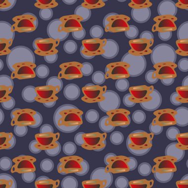 Bardak kahve veya çay arka plan seamless modeli üzerinde noktalı.