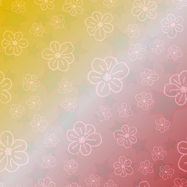 Yeni basit soyut geometrik seamless modeli ile çiçekler ve yıldızlar arka planı için