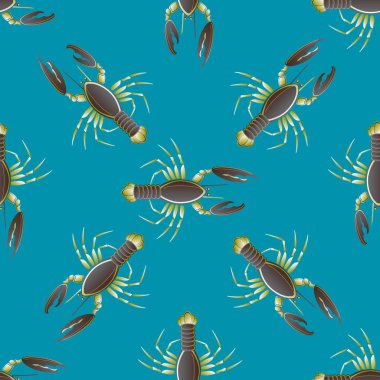 Yaz arka plan ıstakoz, vektör çizim ile 