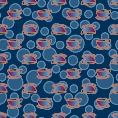 Bardak kahve veya çay arka plan seamless modeli üzerinde noktalı.