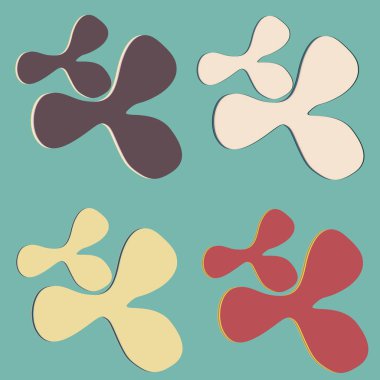 Yeni vektör uyarıları sıçraması ve BLOB'lar parlak renkli boya arka plan üzerinde izole.