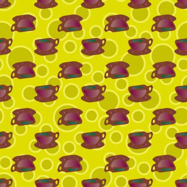 Bardak kahve veya çay arka plan seamless modeli üzerinde noktalı.