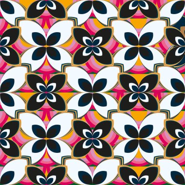 Yeni basit soyut geometrik seamless modeli ile arka plan için çiçekler