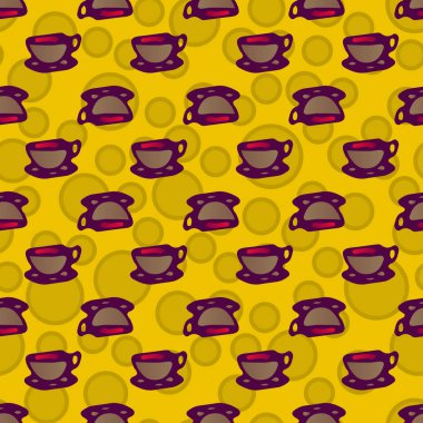 Bardak kahve veya çay arka plan seamless modeli üzerinde noktalı.