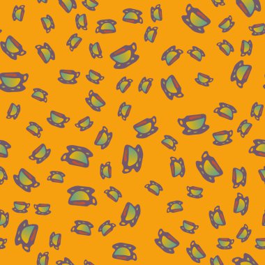 Bardak kahve veya çay arka plan seamless modeli üzerinde noktalı.