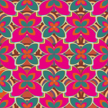 Yeni basit soyut geometrik seamless modeli ile arka plan için çiçekler