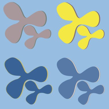 Yeni vektör uyarıları sıçraması ve BLOB'lar parlak renkli boya arka plan üzerinde izole.