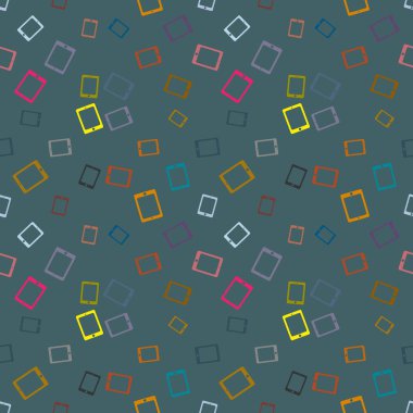 Akıllı telefon veya elektronik tablet Dikişsiz desen arka plan.