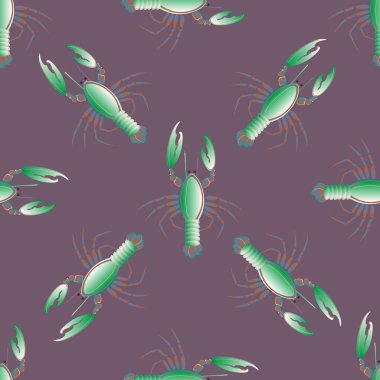 Yaz arka plan ıstakoz, vektör çizim ile 