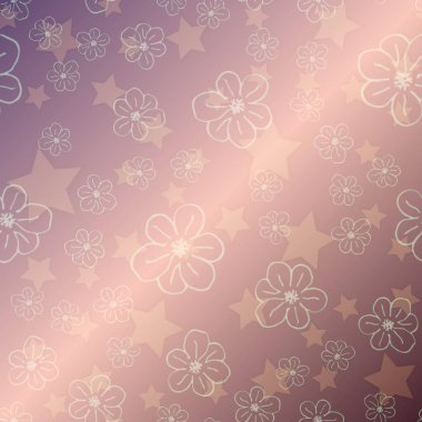 Yeni basit soyut geometrik seamless modeli ile çiçekler ve yıldızlar arka planı için