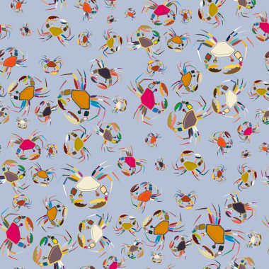 Yengeç ile renkli seamless modeli. Vektör çizim