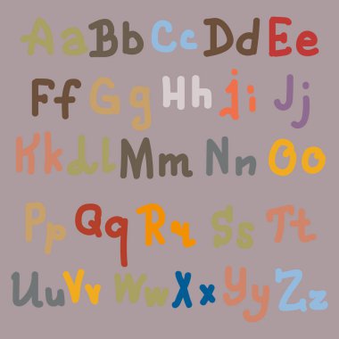 Elle çizilmiş alfabe. Boyalı harfleri fırça. El yazı ve özel tipografi tasarımları logo ve afiş, davetiye ve kartları için