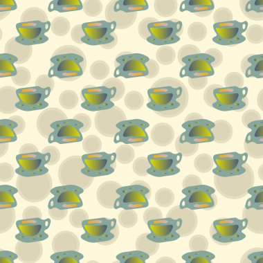 Bardak kahve veya çay arka plan seamless modeli üzerinde noktalı.