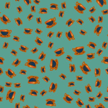 Bardak kahve veya çay arka plan seamless modeli üzerinde noktalı.