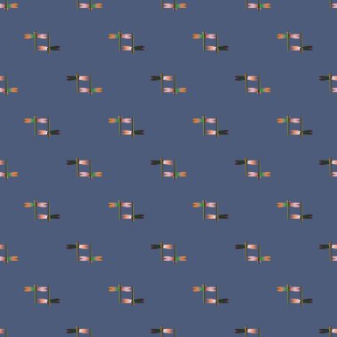 Dekoratif renkli seamless modeli ile şirin yusufçuk