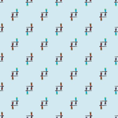 Dekoratif renkli seamless modeli ile şirin yusufçuk