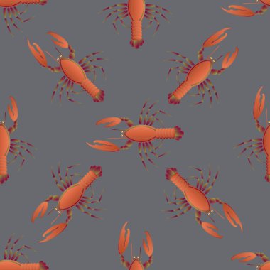 Yaz arka plan ıstakoz, vektör çizim ile 