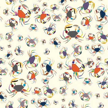 Yengeç ile renkli seamless modeli. Vektör çizim