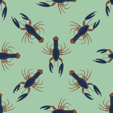 Yaz arka plan ıstakoz, vektör çizim ile 