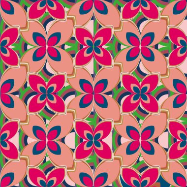 Yeni basit soyut geometrik seamless modeli ile arka plan için çiçekler