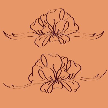 Set çekilmiş yay izole el renk arka plan üzerinde.