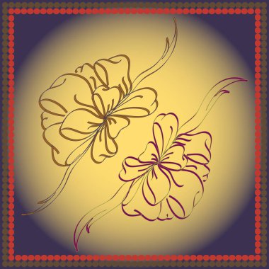 Set çekilmiş yay izole el renk arka plan üzerinde.