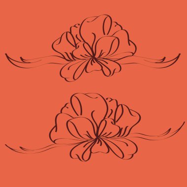 Set çekilmiş yay izole el renk arka plan üzerinde.