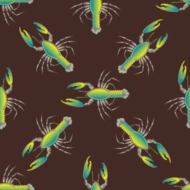 Yaz arka plan ıstakoz, vektör çizim ile 