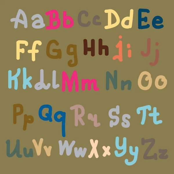 Handgezeichnetes Alphabet Pinsel Bemalte Buchstaben Handschrift Und Individuelle Typografie Für — Stockvektor