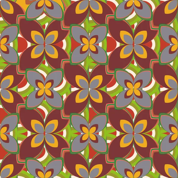 Nouveau Motif Géométrique Abstrait Simple Sans Couture Avec Des Fleurs — Image vectorielle