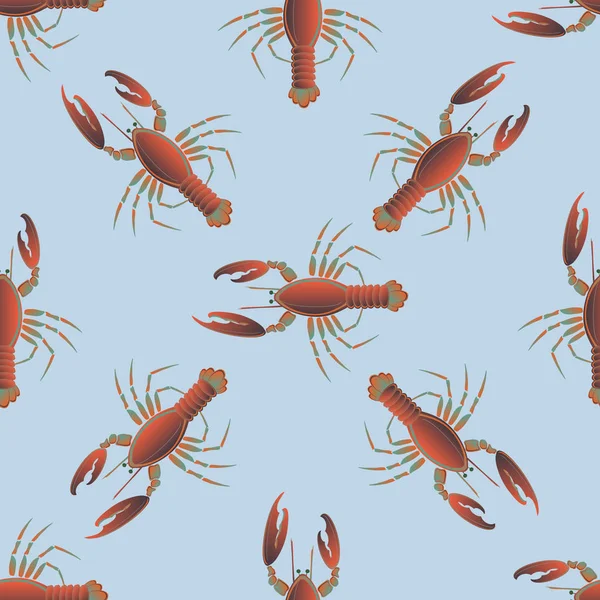 Latar Belakang Musim Panas Dengan Lobster Ilustrasi Vektor - Stok Vektor