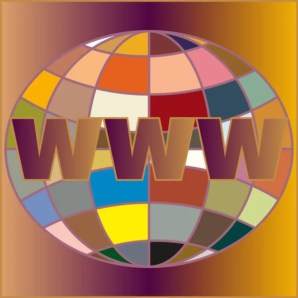 Dünya Www Seo Tarayıcı Geliştirme Sembolü — Stok Vektör