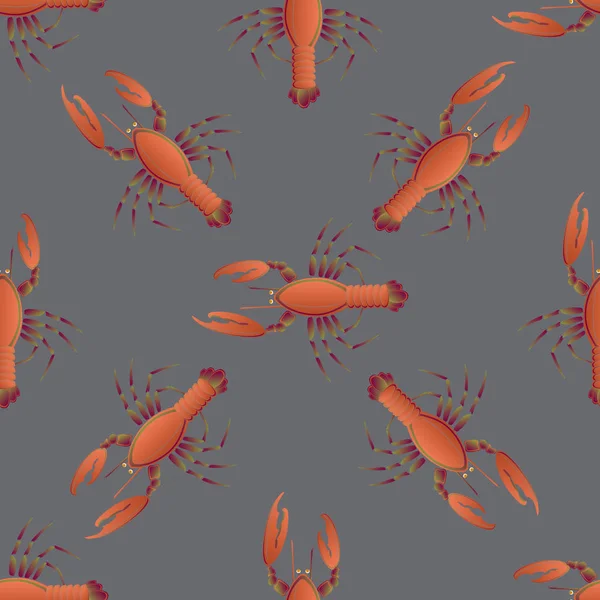 Latar Belakang Musim Panas Dengan Lobster Ilustrasi Vektor - Stok Vektor