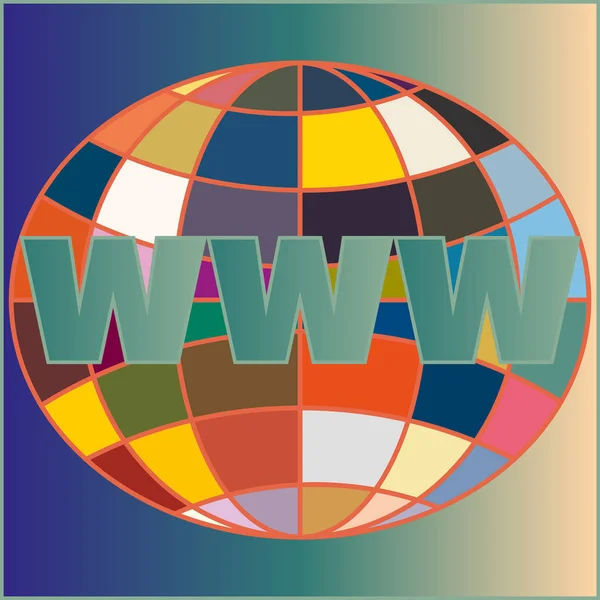 Globe Www Símbolo Desarrollo Seo Navegador — Archivo Imágenes Vectoriales