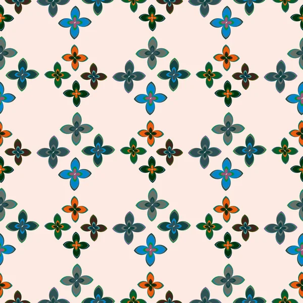 Nouveau Motif Géométrique Abstrait Simple Sans Couture Avec Des Fleurs — Image vectorielle