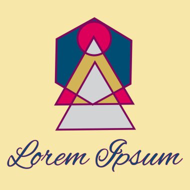 Geometrik çizgi logo. Tasarımınız için benzersiz doğrusal rozeti. Geometrik soyut şablon kavram simgesi.