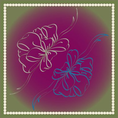 Set çekilmiş yay izole el renk arka plan üzerinde.